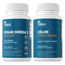Dr. Tobias Vegan Omega 3 Algae Oil and Colon 14 Day Cleanse for Improved Digestion, Gut &amp; Immune Support, and Global Health