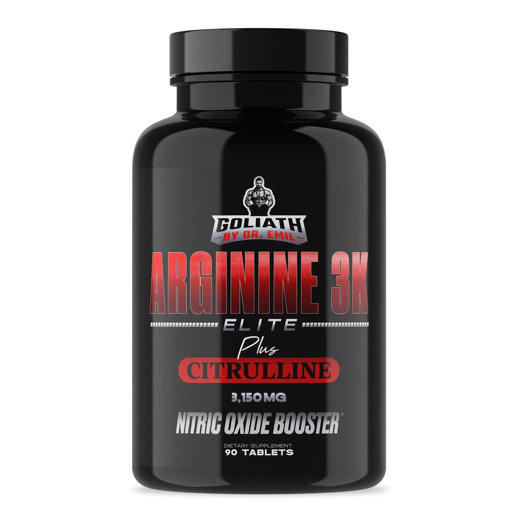 Dr. Emil - Elite L Arginine (3150mg) + L-Citrulline Dose más alta - Suplemento óxido nítrico para la vascularidad, la resistencia y la salud cardíaca (AAKG y HCL) - 90 Tablets