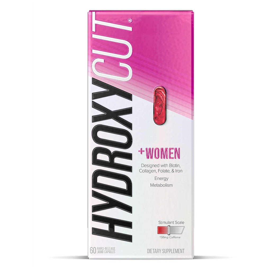 Hydroxycut +Mujeres - 60 cápsulas líquidas de liberación rápida - Incluye Biotina, Collagen, Folate &amp; Iron