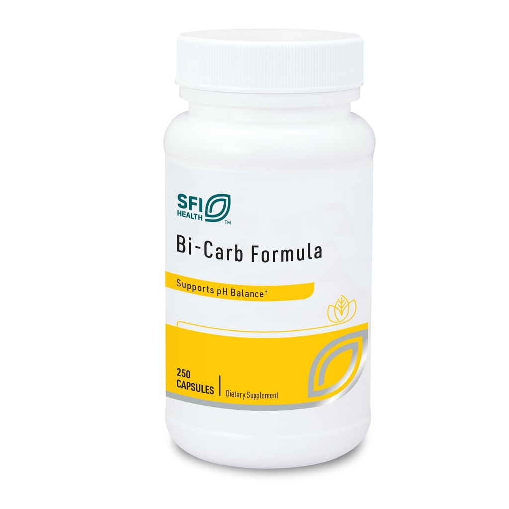 SFI Health Sodium Bicarbonate &amp; Potassium Bicarbonate Supplement - Key Components Help Maintain Healthy pH (Acid/Base) Balance - Gastrointestinal Support - Bi-Carb Formula (250 cápsulas)