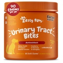 Zesty Paws Suplemento de arándano para perros - Control de vejiga para perros - Soporte de la trampa urinaria - Cerveza de arándano con manguera D, vitamina B6 &amp; L-Arginina - Soporte de manteca Immune - Bacon - 90 Conde