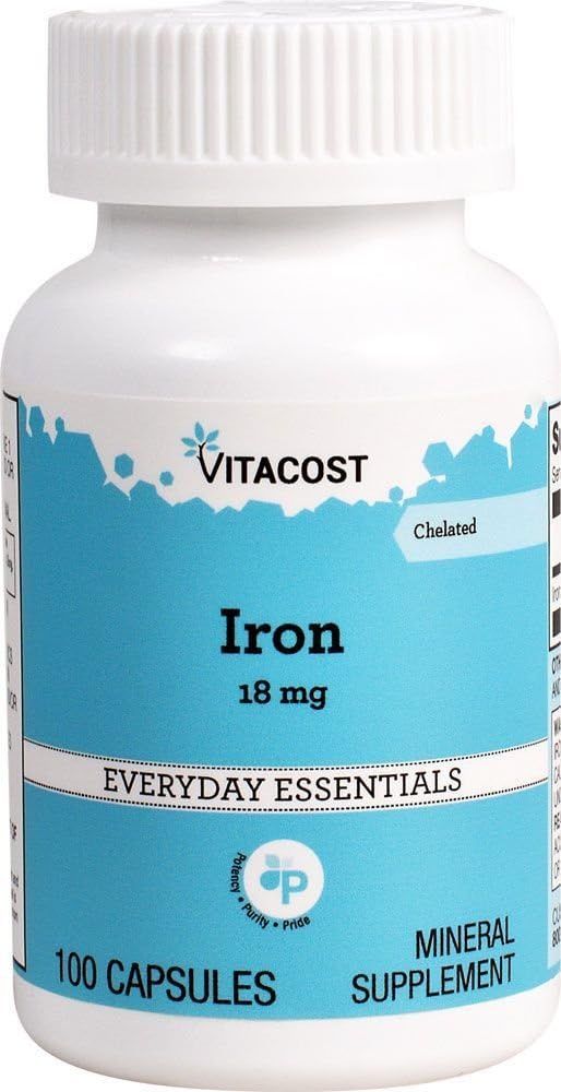 Hierro Vitacost - 18 mg - 100 cápsulas