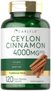 Carlyle Ceylon Cinnamon Capsules 4000 mg Silencio 120 Cuenta Silencioso No GMO &amp; Gluten Suplemento gratuito
