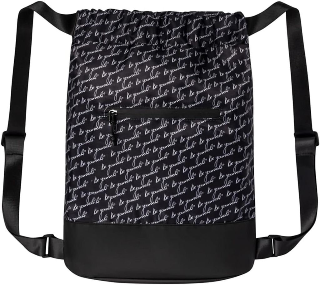 Flex Cinch Drawstring Gym Bag for Women with Graphic Designs ← Durable Lightweight Gym Cinch Bags  para Gym Bag, Traveling y Overnights ← Black/White - Ser tu mismo