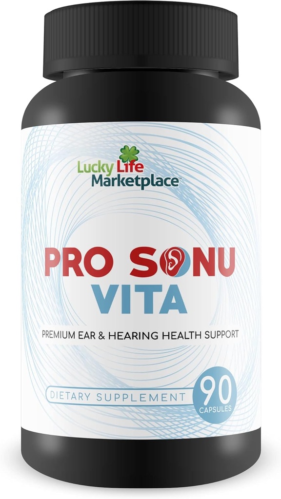 Pro Sonu Vita - Natural Ear Support Supplement - Promote Improved Auditory Function " Hearing with Vitamins, Minerals, Antioxidants, " Herbal Extracts - Aid Inner Ear " Middle Ear Health