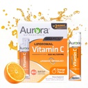 Nutraciencia de Aurora Vitamina Liposómica Líquida C - Suplemento de Apoyo Sanitario para Adultos, Azúcar Gratis, 3000 mg por Serving, Vegan, Gluten Gratis, No GMO - 32 Packets de Servición Individual, Orange
