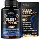 Pills Durmientes para Adultos 550mg - Melatonin 3mg peru Valerian Root for Sleep L-Theanine peru Magnesium - Natural Sleep Aid Supplement - Non-Habit Forming Rest Support - Made in USA - 1/día, 2 Month Supply
