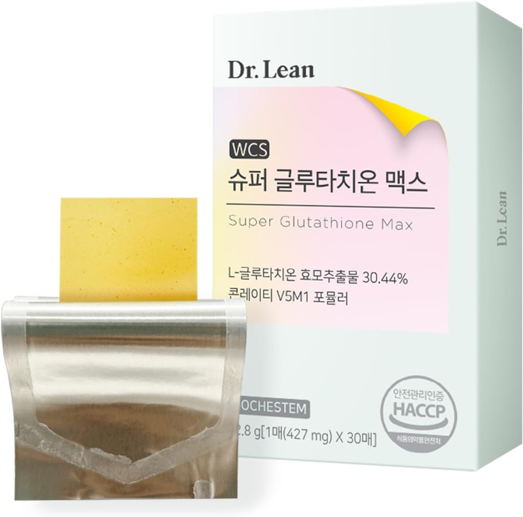 Dr. Lean Super Glutathione Max – 427mg High-Potency Strips with Milk Thistle, Collagen & Hyaluronic Acid TEN Fast-Melt ODF, Antioxidant, Skin & Liver Support, K-Beauty, Made in Korea (30 Strips)