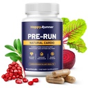 Happy Runner: Pre-Run - Mejoras de respiración, Mejora de la entrega de oxígeno, Eficiencia respiratoria, Resistencia al polvo, Booster de óxido nítrico, Flujo sanguíneo mejorado, Complementos de funcionamiento, Salud cardiovascular