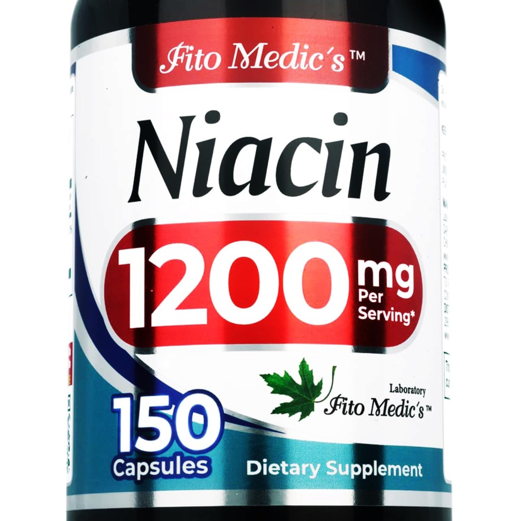 Lab - Niacina - Vitamina b3-1200 mg por Serving, 150 cápsulas de - Vitamina b3 niacina - Absorción ultra alta.