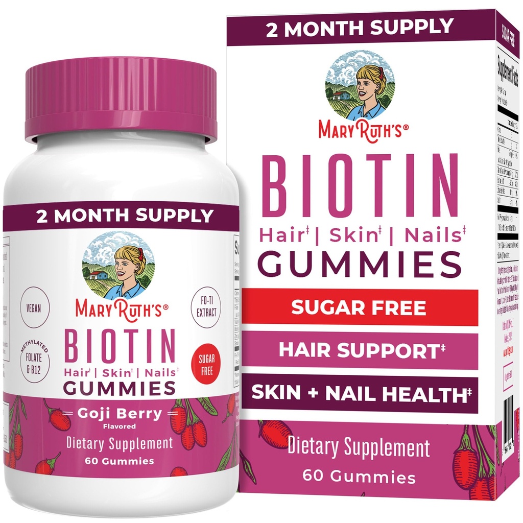 MaryRuth Orgánicas Biotina Gummies ← Sugar Gratis ← Vegan Silencio No-GMO Silencio 2,500 mcg Biotina Suplemento Silencio Esquí y uñas Vitaminas Silencio para el Crecimiento del Pelo Vitaminas Silenciosos Crecimiento del Pelo Suplemento tención 60 Con