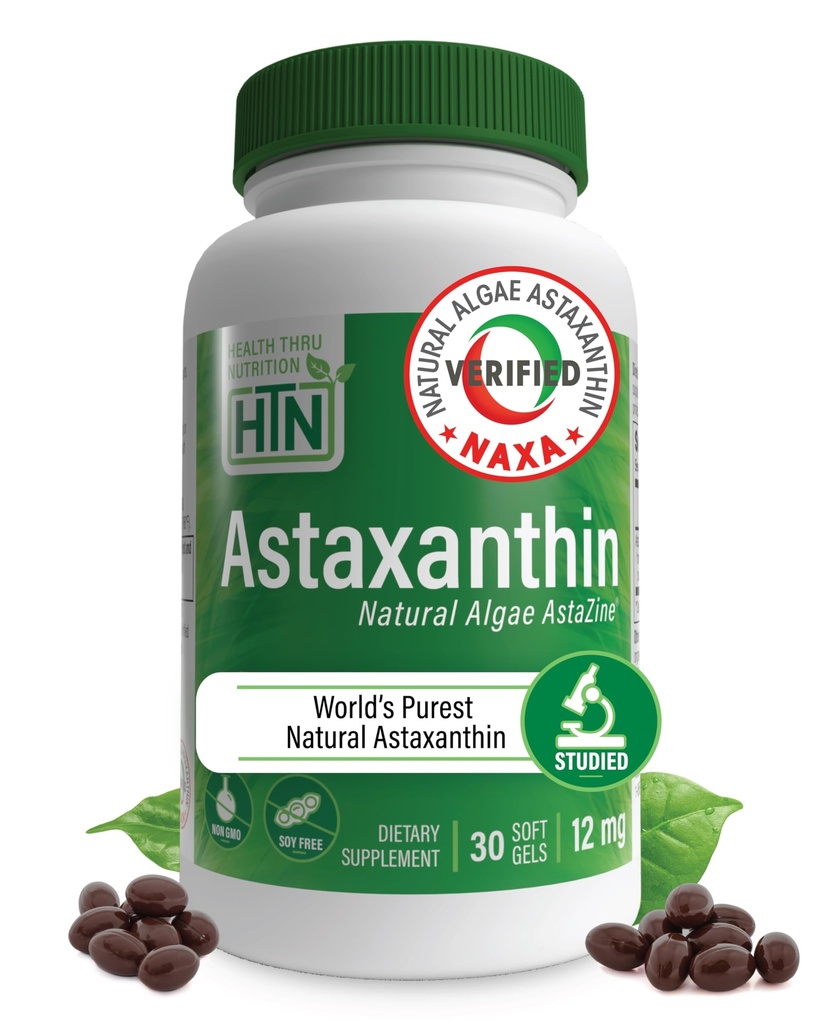 Salud Thru Nutrition Astaxanthin Triple Strength 12mg Suplemento 30 Softgels ← AstaZine de Algae Crecida orgánicamente en el agua Himalaya Pristine