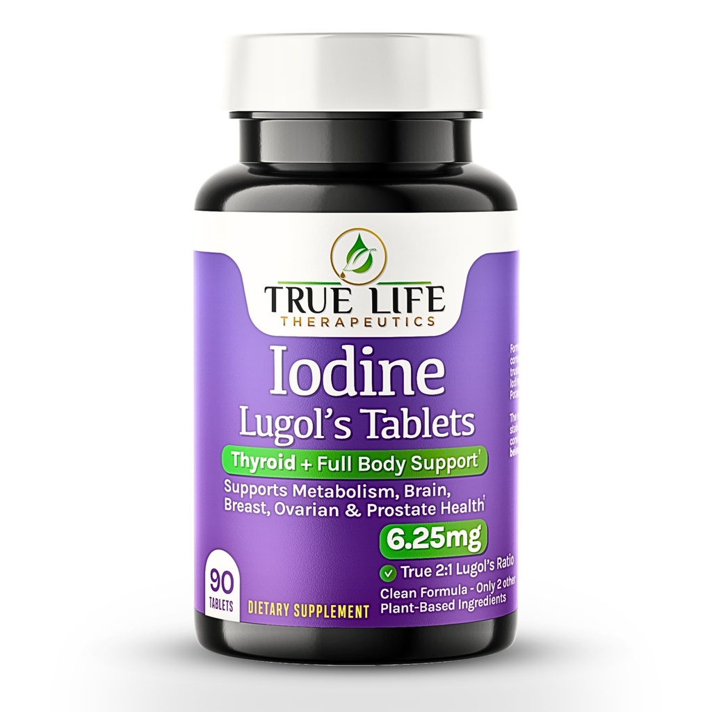Lugol’s Iodine Tablets 6.25mg – Precise-Dose Thyroid & Energy Support – No Harsh Liquid, Stable Potassium Iodide Suplemento – 90 Ct, Non-GMO, No Preservatives