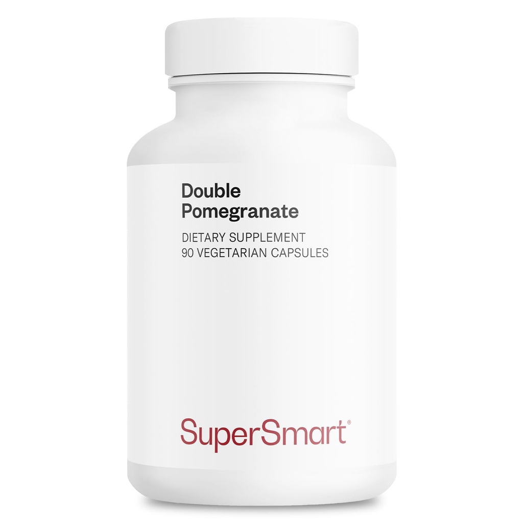 Supersmart - Doble Pomegranate (High Strength) - 90% Ácido Ellagico " 40% Punicalagins - Suplemento Extracto Pomegranado - Antioxidante Avanzado ← No GMO " Gluten Free - 90 cápsulas vegetarianas