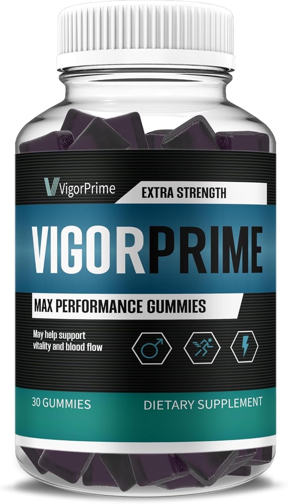Vigor Prime Performance Gummies Prime Vigor XL Gummy Suplemento, Vigor Prime XL Maximum Strength Advanced Shilajit Irish Sea Moss Fenugreek Gummies Global Energy &amp; Vitality Support (1 Month Supply)