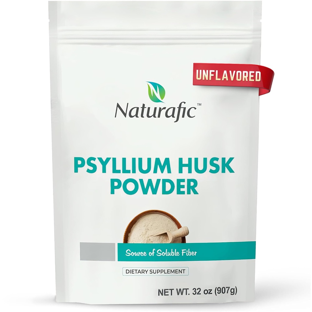 Psyllium Husk Powder Unflavored – Suplemento de fibra digestivo para la regularidad intestinal " Gut Health – No Gluten-Free, Vegan, Keto Friendly – 32oz