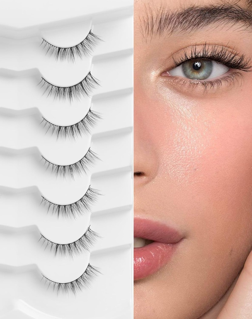 pestañas naturales pestañas cortas de ojos caras naturales pestañas falsas pestañas de ojos blasfechas 10mm pequeños pestañas faldas K50