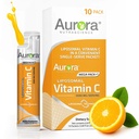 Aurora Nutrascience Mega-Pack Liposomal Vitamina C, Immune Support, 3000 mg Por Serving, Vegan, Gluten Free, Non-GMO, 10 Single Serve Packets, Orange