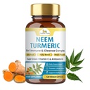 Orgánica Veda Neem &amp; Turmérica Capsulas con Amla Fruit, Tulsi, Holy Basil, Black Pepper Extract - Immune Support Dietary Supplement - Boosts Healthy Clear Skin & Cellular Defense - 120 Vegan Capsules