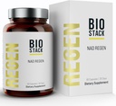 BIOSTACK NAD Regen - Advanced NAD+ Suplemento con NAD3, Yüth Spermidine, Resveratrol, Niacinamide  NMNH Alternative ← Anti envejecimiento, longevidad " Salud celular, Complejo de vitamina B3 (180 cápsulas)