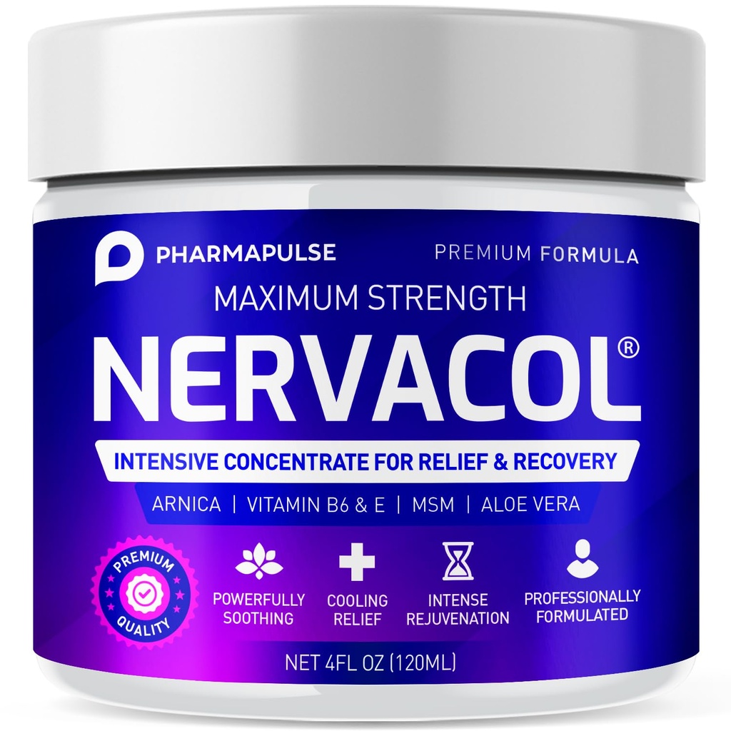 Neuropatía farmacéutica Terapia nerviosa &amp; Crema de alivio - Crema de alivio de fuerza máxima para el pie, las manos, las piernas, los dedos Incluye ácido lipoico alfa, Arnica, Vitamina B6, Aloe Vera, MSM - Efectiva calma 4oz