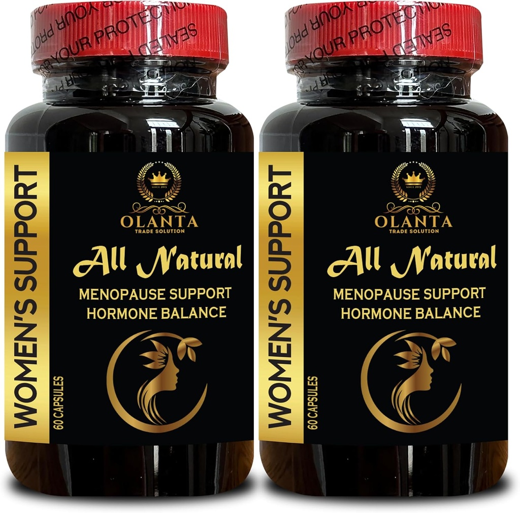Suplemento de apoyo a la menopausia - Suplemento de equilibrio de hormonas femeninas, soporte natural para flashes calientes, suplementos de menopausia pura para mujeres, apoyo conjunto natural - 2 botellas 120 cápsulas