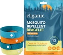 Pulseras de Microfibra Repelente de Mosquito Cligánica (10 Conde) - para adultos y niños, Bandas Libres DEET