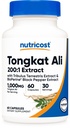 Nutricost Tongkat Ali 1.000mg 60 cápsulas - con Tribulus Terrestris y BioPerine, Vegetarian Caps, Non-GMO, Gluten Free, Potent Extract