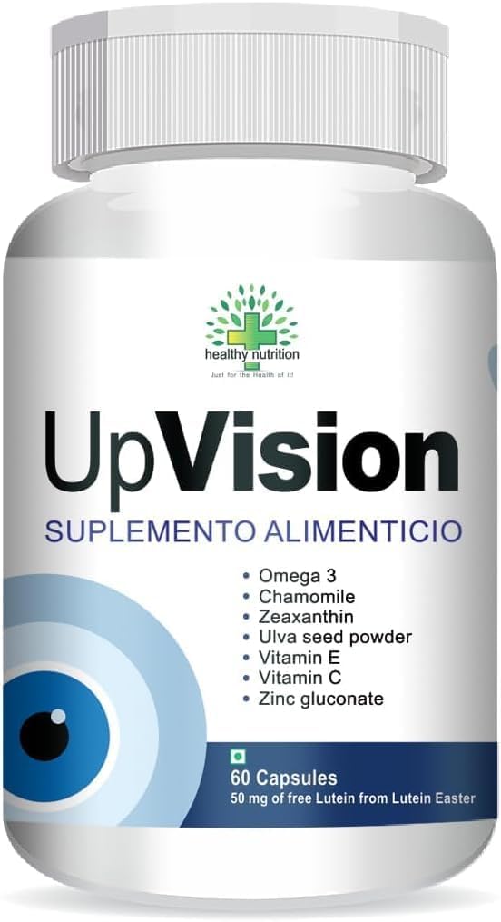 Genérico Upvision Cuidado de los Ojos Suplemnt for Eye Health with Omega-3, Vitamina E, VIT A, VIT C, Lutein, Zeaxanthin, VIT B2 Vegetarian 60 Capsules-Pack of 1