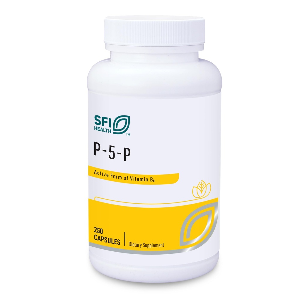 Klaire Labs SFI Health P-5-P - 30 Milligrams of Bioactive Vitamin B6 Pyridoxal-5-Phosphate for Metabolic " Liver Support, Hypoallergenic (100 cápsulas)