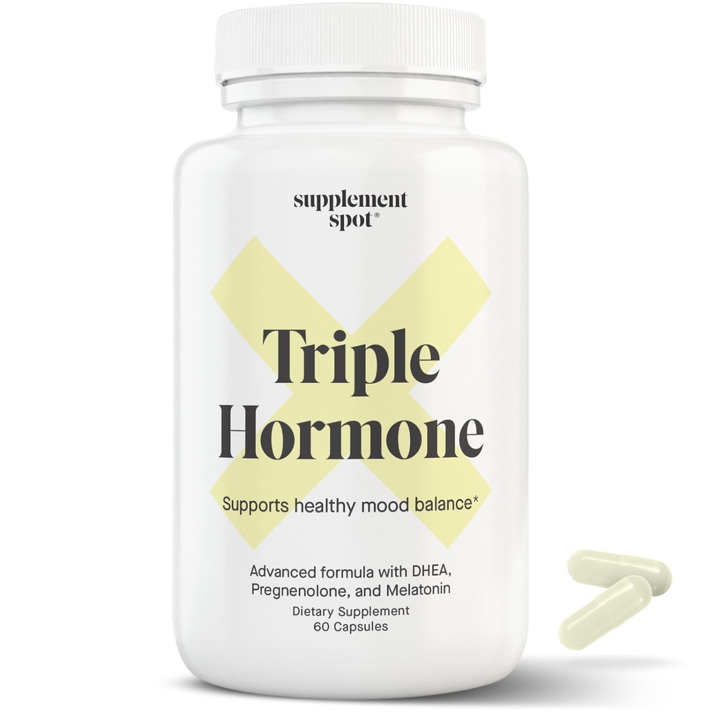 Natural Mood Balance Suplemento w/Melatonin, DHEA & Pregnenolone - Formulado para aumentar la energía en hombres y mujeres (60 cápsulas)