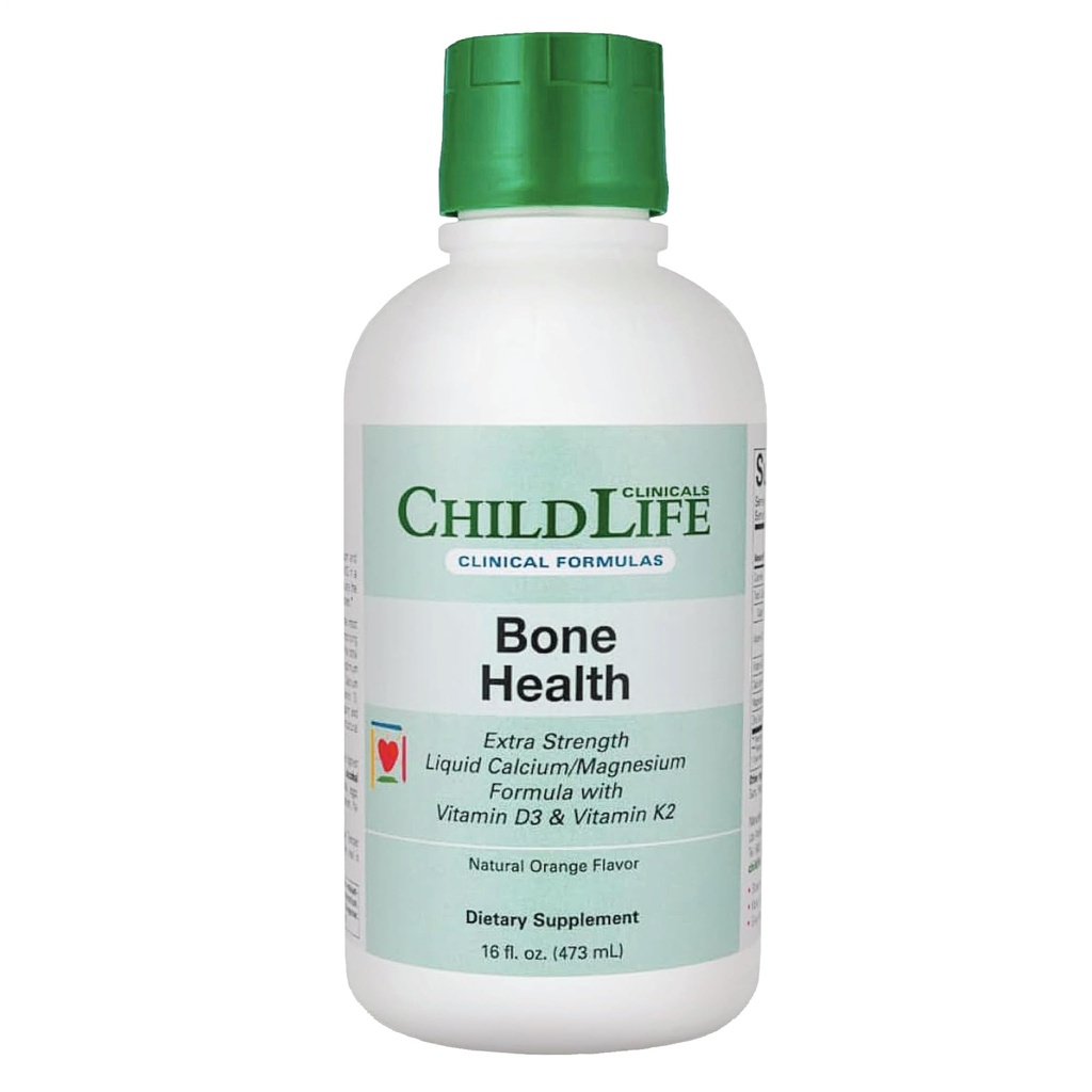 CHILDLIFE ESSENTIALS Clinicals Bone Health - Baby Liquid Calcium, Kids Calcium Liquid w/ Magnesium, Zinc, Vitamina D3, para bebés 6 Meses &amp; Up, Toddlers, Niños - Orange Flavor, 16 fl oz (1 Pack)