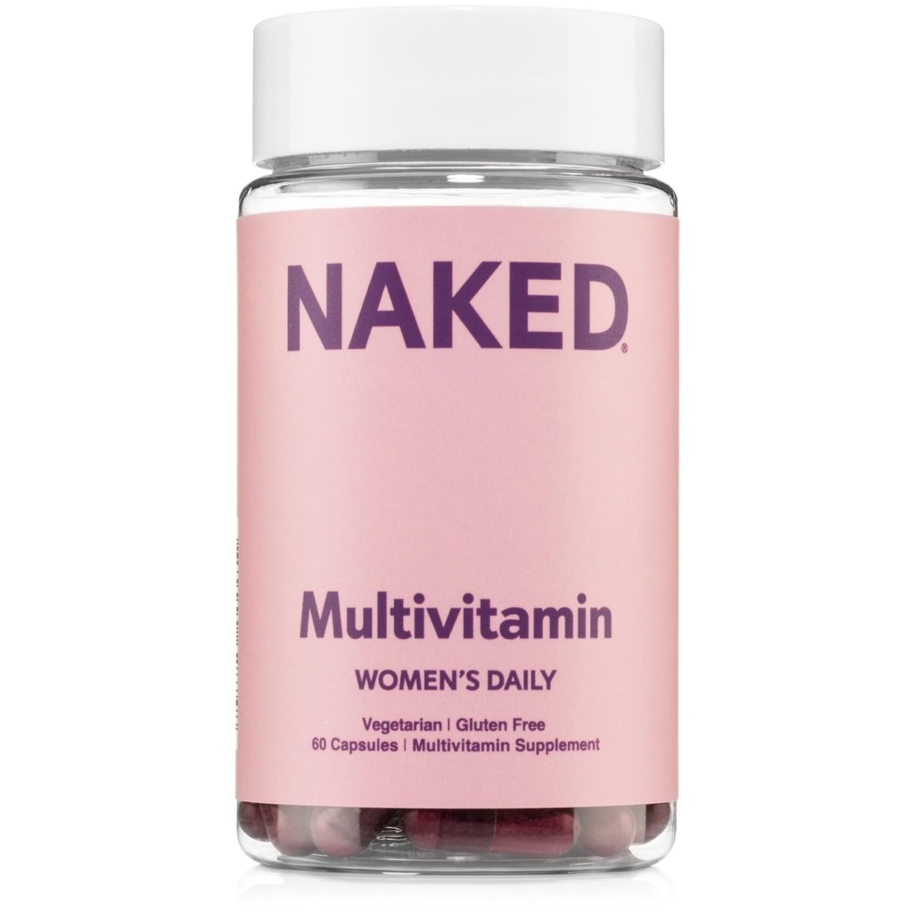 Nutrición NAKED Mujeres Multi - Daily Multivitamin - Vitaminas A, C, E, Selenium, Zinc, Fruit and Super Green Extracts, a Boost Immune Support - Vitaminas libres de gluten y vegetarianas, 60 cápsulas