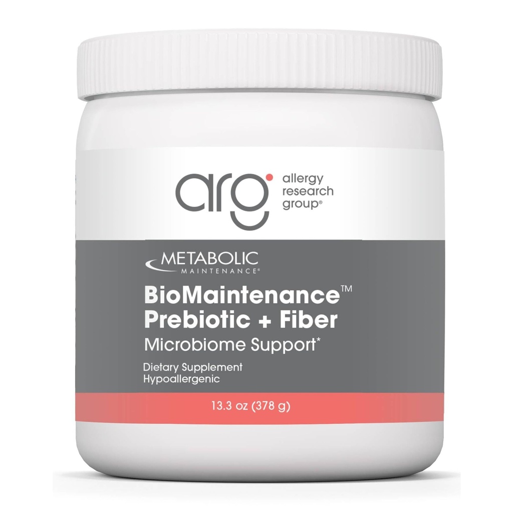 Mantenimiento metabólico BioMaintenance Prebiotic + Fiber Powder - Soportes Gut Health & Immune Función - Pure, Easy Add-in with No Sweeteners or Fillers (378g / 60 Servings)