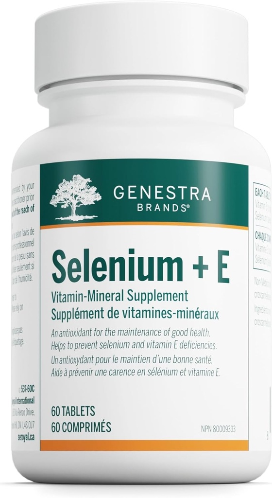 Genestra Marcas Selenium + E ← Proporciona soporte antioxidante tención 60 Tablets
