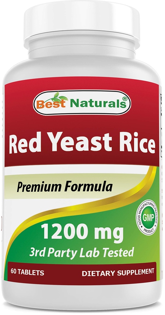 Mejores Naturales Red Yeast Rice 1200 Mg 60 Tablets (Citrinin Free)