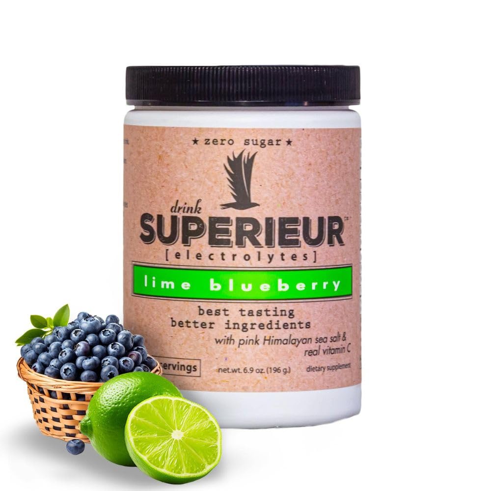 Electrolitos Superieur – Suplemento de electrolito basado en planta w / Minerales de mar para la hidratación y recuperación–Keto Friendly, Non-GMO, Cero Azúcar, Vegan, Arandela de hierbas deportivas saludables (70 Servings)