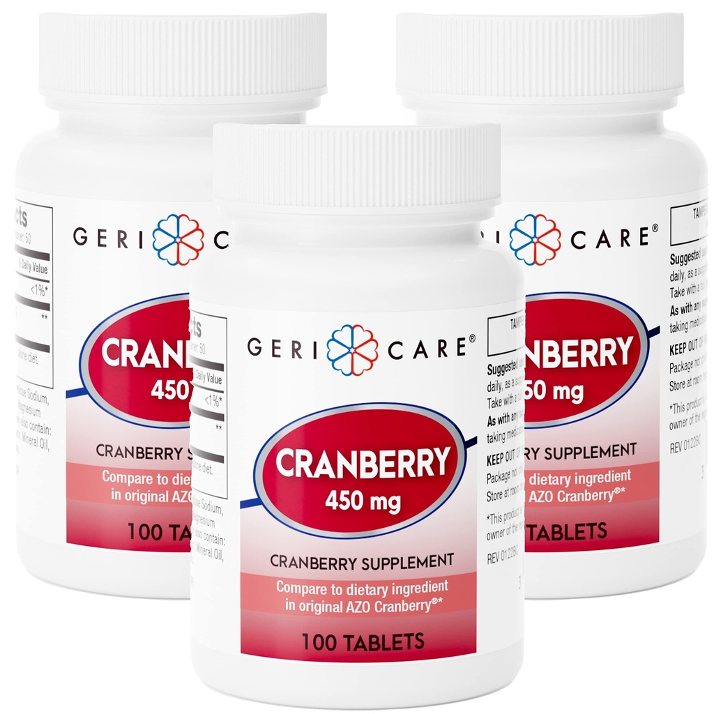 Suplemento de arándano de GeriCare, 100 Tabletas 450 mg (3)