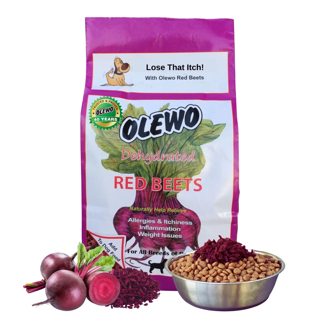 Olewo Original Red Beets for Dogs – Natural Anti Itch for Dogs, Dog Food Topper, Immune, Cleansing, Skin &amp; Coat Support, Dehydrated Whole Food Dog Multivitamin, Fiber for Dogs, 1 lb