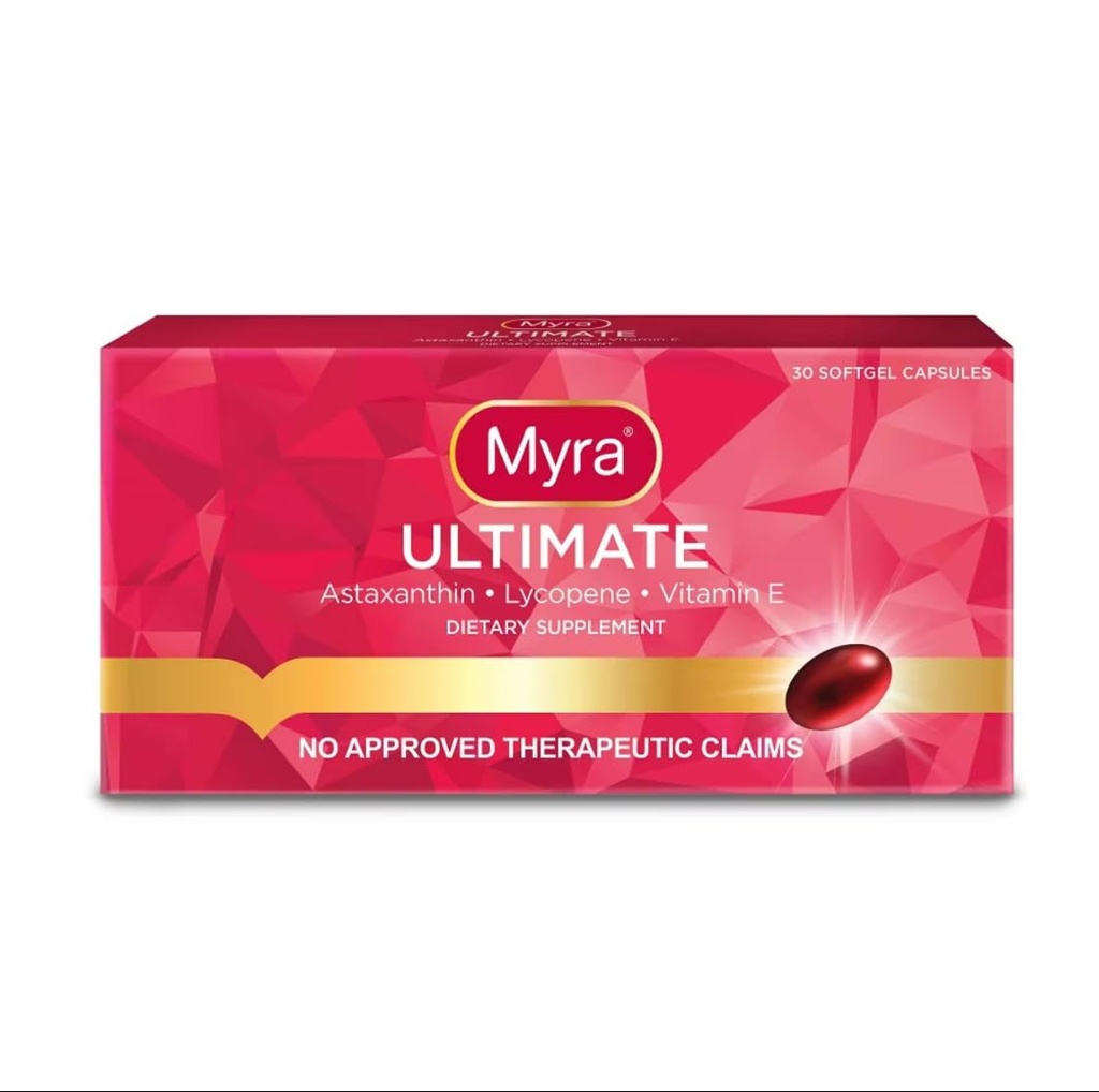 Myra Utimate con Astaxanthin, Lycopene y Vitamina E, 30 cápsulas Softgel