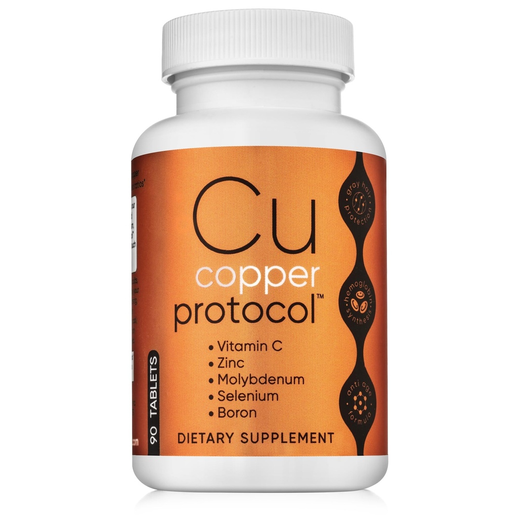 Suplementos de cobre para mujeres y hombres (90 cápsulas) Boosts Energy, Nourishes Body, Anti-Aging Formula, Incluye vitamina C, Zinc &amp; Selenium, Non-GMO, Made in USA - GMP Certified