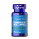Puritans Pride Hyaluronic Acid 100mg, Suplemento dietético para la hidratación de la piel, 60 cápsulas de liberación rápida