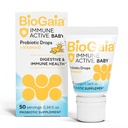 BioGaia Immune Active Baby Probiotic Drops + Vitamina D ← para bebés " Toddlers 0-36 Meses ¦ Apoya Digestive " Immune Health ← Allergen, Dairy, Soy " Gluten Free ← 50 Day Supply