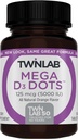 Twinlab Mega D-3 Dots - Suplemento de vitamina D para el apoyo a la salud y los huesos inmunes - 100 tabletas naranjas, 125 mcg (5000 UI) (Pack of 2)