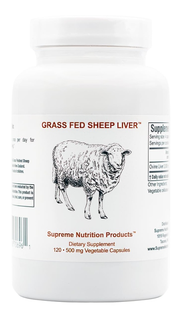 Alta Nutrición Grass Fed Sheep Liver, 120 Pure Ovine Liver Capsules