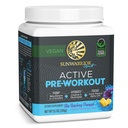 Sunwarrior Pre Workout Powder Energy Drink Vegan Plant-Based Supplement Pump, Hydrate, Focus, Endurance, " Strength Builder Blue Raspberry Pineapple Flavored 30 Servings Active Preworkout