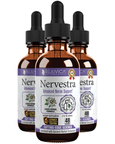 Nervestra Nerve Health Support Supplement - Fast-Absorbing Herbal Liquid Formula - Turmeric, White Willow Bark, B-Vitamins, Alpha Lipoic Acid, Acetyl-L-Carnitine y Más