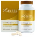 AGELESSTM: UltraMAX GoldTM Capsules, HGH Anti-Aging Supplement for Women, Slows Cellular Aging, Supports Immune Health, Smoother Skin Tone and Restorative Sleep, Weight Management, 90 Capsules