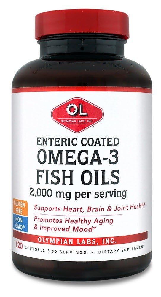 Laboratorios Olímpicos Enteric Coated Omega 3 Fish Oils, 2000 mg por por porción/ 60 porciones, 120 Softgels