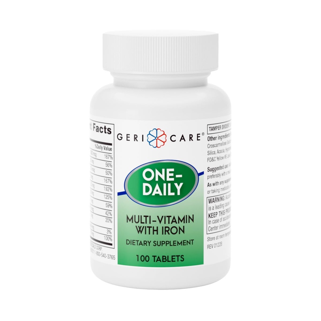 GeriCare Multi-Vitamin de un día con tablas de hierro,100 Cuenta (Pack of 1)
